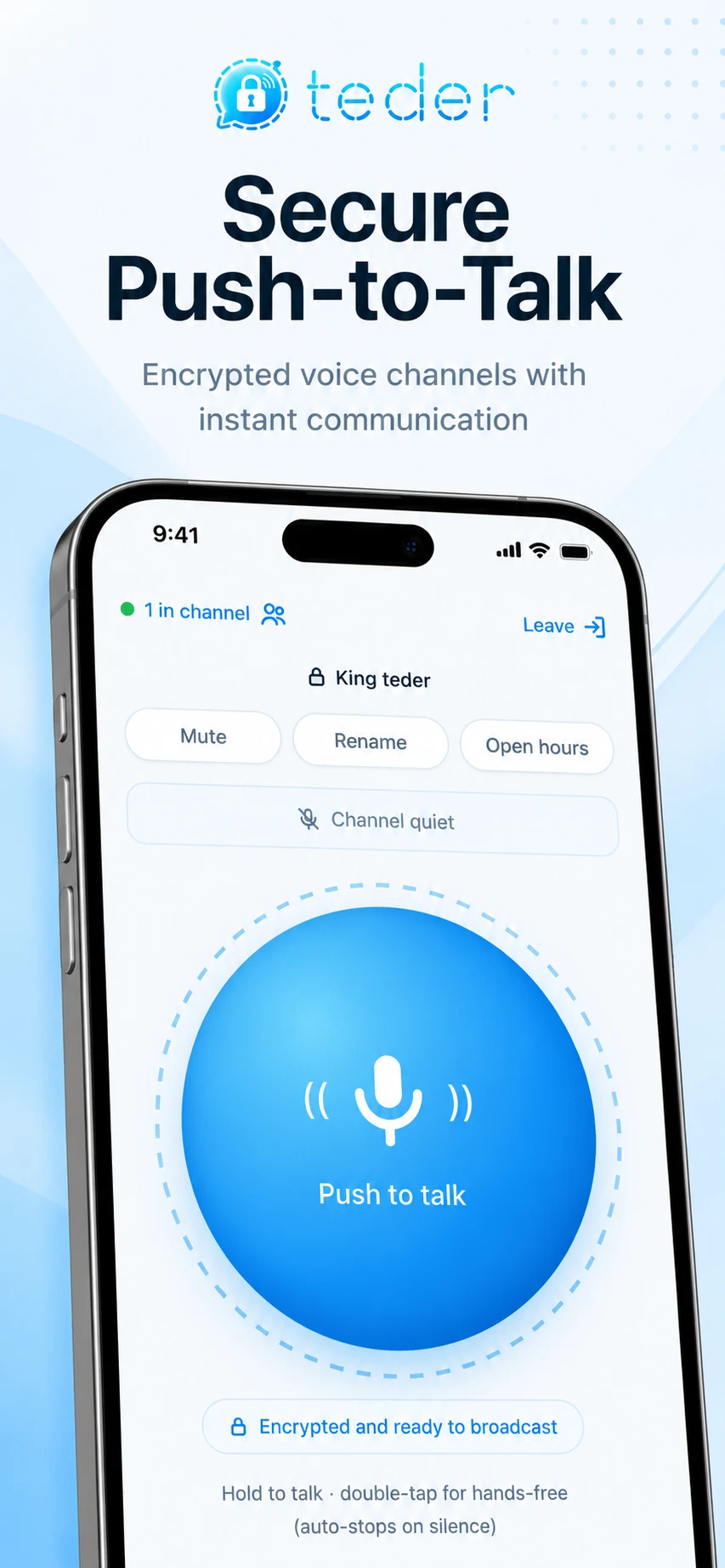teder push-to-talk screen